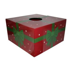 20 in. Red with Green Ribbon Original Christmas Tree Skirt Box