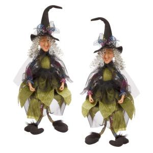 23.2 in. Cheery Witch Shelf Sitter Halloween Figurine (Set of 2)