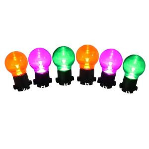 25-Light LED Orange, Purple and Green Ultra Bright G45 Transparent Light Set