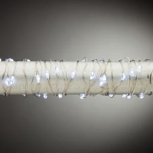 60-Light Outdoor Battery Operated LED Cool White Micro Light String