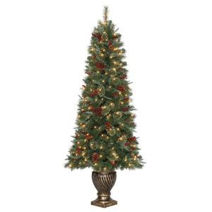 6.5 ft. Hayden Pine Potted Artificial Christmas Tree with 200 Clear Lights