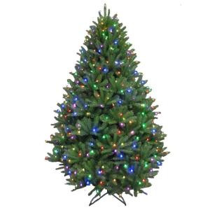 7.5 ft. Pre-Lit LED California Cedar Artificial Christmas Tree with Color Changing RGB Lights