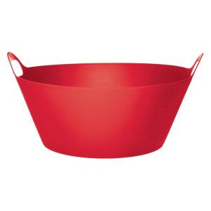 10 in. x 19 in. Red Round Party Tub (2-Pack)