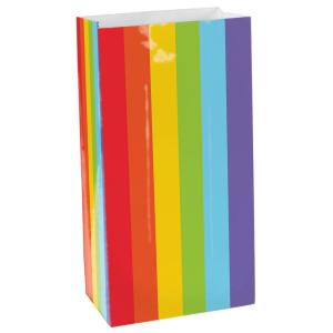 10 in. x 5.25 in. Rainbow Paper Bags (12-Count, 9-Pack)