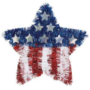 11.5 in. x 12 in. Flag Tinsel Star (6-Pack)
