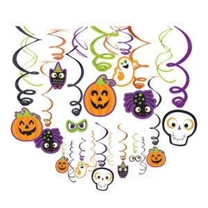 17 in. Friendly Halloween Foil Swirl Decoration (30-Count, 2-Pack)