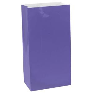 6.5 in. x 3in. Purple Mini Paper Bags (12-Count, 9-Pack)