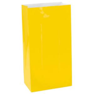 6.5 in. x 3in. Yellow Sunshine Mini Paper Bags (12-Count, 9-Pack)