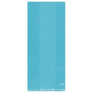 9.5 in. x 4 in. Caribbean Blue Cellophane Party Bags (25-Count, 12-Pack)