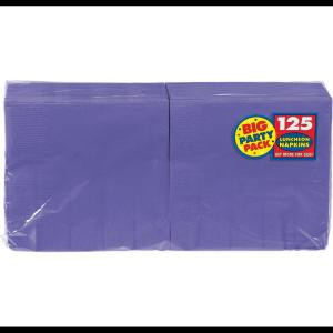 Big Party Pack 6.5 in. x 6.5 in. Purple Paper Birthday Lunch Napkin (125-Count, 4-Pack)