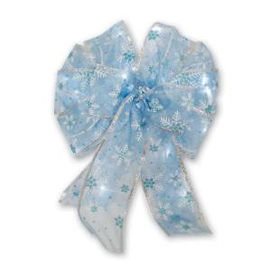 Blue Ice Lighted LED Bow