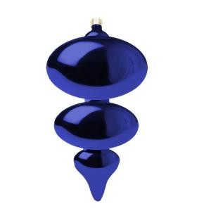 15 in. Azure Blue Jumbo Shatterproof Finial Ornament (Pack of 4)