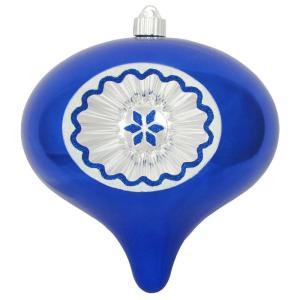8 in. Azure Blue Shatterproof Reflector Onion Ornament (Pack of 6)