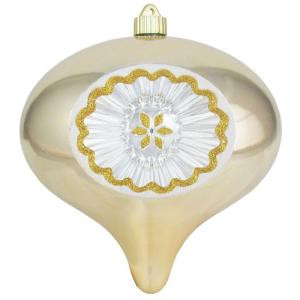 8 in. Gilded Gold Shatterproof Reflector Onion Ornament (Pack of 6)