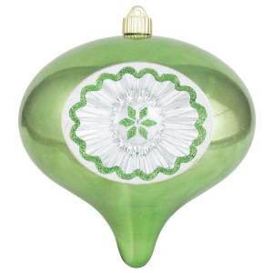 8 in. Limeade Shatterproof Reflector Onion Ornament (Pack of 6)
