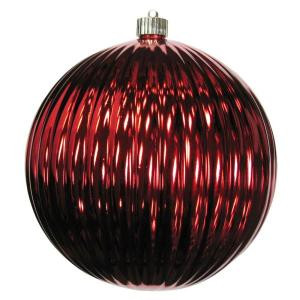 8 in. Sonic Red Shatterproof Ripple Ball Ornament (Pack of 6)