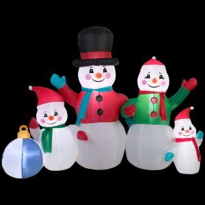 5 ft. Inflatable Snowman Family Scene