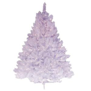 4.5 ft. Pre-Lit Deluxe Winter White Fir Artificial Christmas Tree with Clear Lights