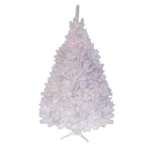 6.5 ft. Pre-Lit Deluxe Pure White Winter Fir Artificial Christmas Tree with Clear Lights