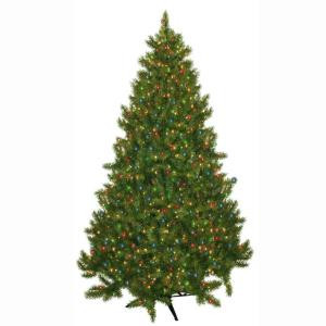 7.5 ft. Pre-Lit Carolina Fir Artificial Christmas Tree with Multi-Colored Lights
