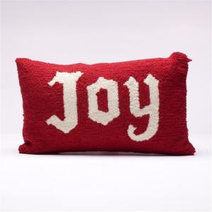 10.96 in. H Monogram Hooked Pillow, Joy