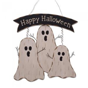 16.55 in. H Wooden Ghost Wall Decor