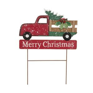 24.02 in. H Iron/Wooden Christmas Truck Yard Stack