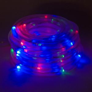 100 Light 32 ft. Solar Powered Integrated LED Red/Green/Blue Christmas Rope Lights