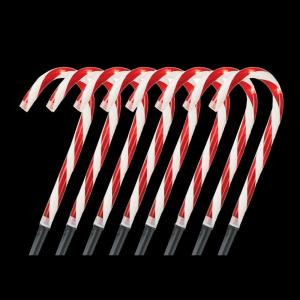 10 in. Pre-Lit Candy Cane Pathway Stakes (Set of 8)