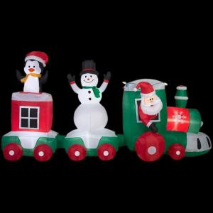 11 ft. Lighted Inflatable Car Train Scene