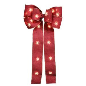 12 in. Red Burlap Bow