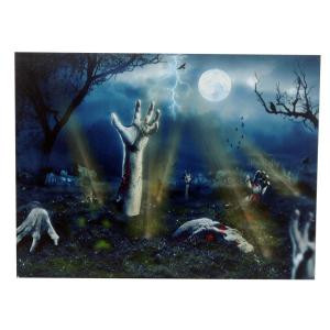 20 in. x 15 in. Zombie Graveyard Canvas with Sound