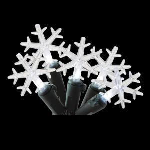 20-Light White Battery Operated Snowflake Light String