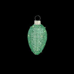 24 in. LED Lighted Green Mesh Hanging Ornament