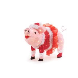 32IN 120L LED FUZZY PINK PIG WITH TUTU