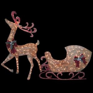 5 ft. Gold Reindeer with 44 in. Sleigh