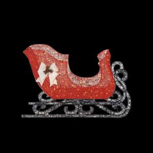 71.5 in. LED Lighted Red Acrylic Sleigh