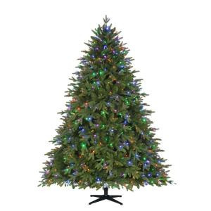 7.5 ft. Pre-Lit LED Monterey Fir PE Quick-Set Artificial Christmas Tree with 700 Color Changing Lights and Remote