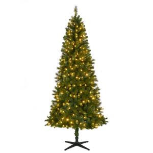 7.5 ft. Pre-Lit LED Wesley Spruce Slim Artificial Christmas Tree with Color Changing Lights