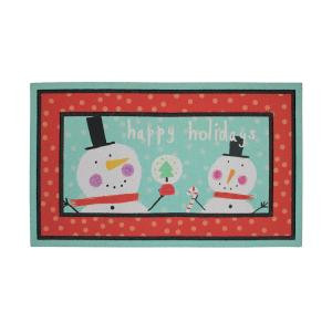 Celebrates Snowman 18 in. x 30 in. Recycled Rubber Holiday Mat