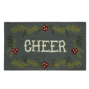 Cheer 17 in. x 29 in. Hand Hooked Holiday Mat