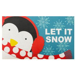 Let it Snow Penguin 18 in. x 30 in. Door Mat