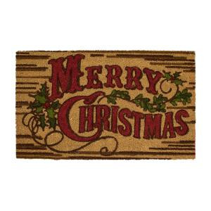 Rustic Christmas 18 in. x 30 in. Coir Holiday Mat