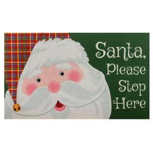Santa Please Stop Here 18 in. x 30 in. Door Mat