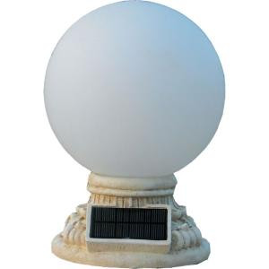 9-Light Solar White Outdoor LED Globe Entry Light with Frosted Glass