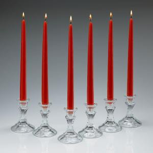 12 in. Tall 3/4 in. Thick Elegant Soft Wine Red Unscented Taper Candles (Set of 12)