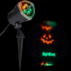 11.81 in. Whirl-A-Motion-Happy Halloween Light Stake Set