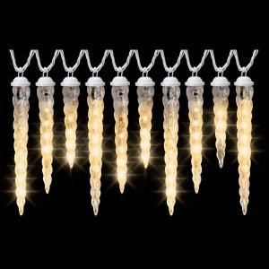 8-Light Classic White Shooting Star Varied Size Icicle Light Set