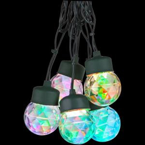 8-Light Multi-Color Round Projection String Lights with Clips