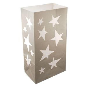 11 in. Silver Stars Luminaria Bags (Count of 24)